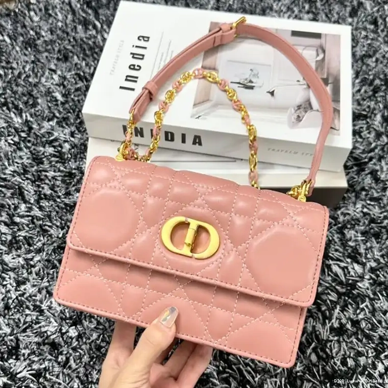 Mini Lambskin Pink Caro Miss Macrocannage Bag 0524 Luxury
